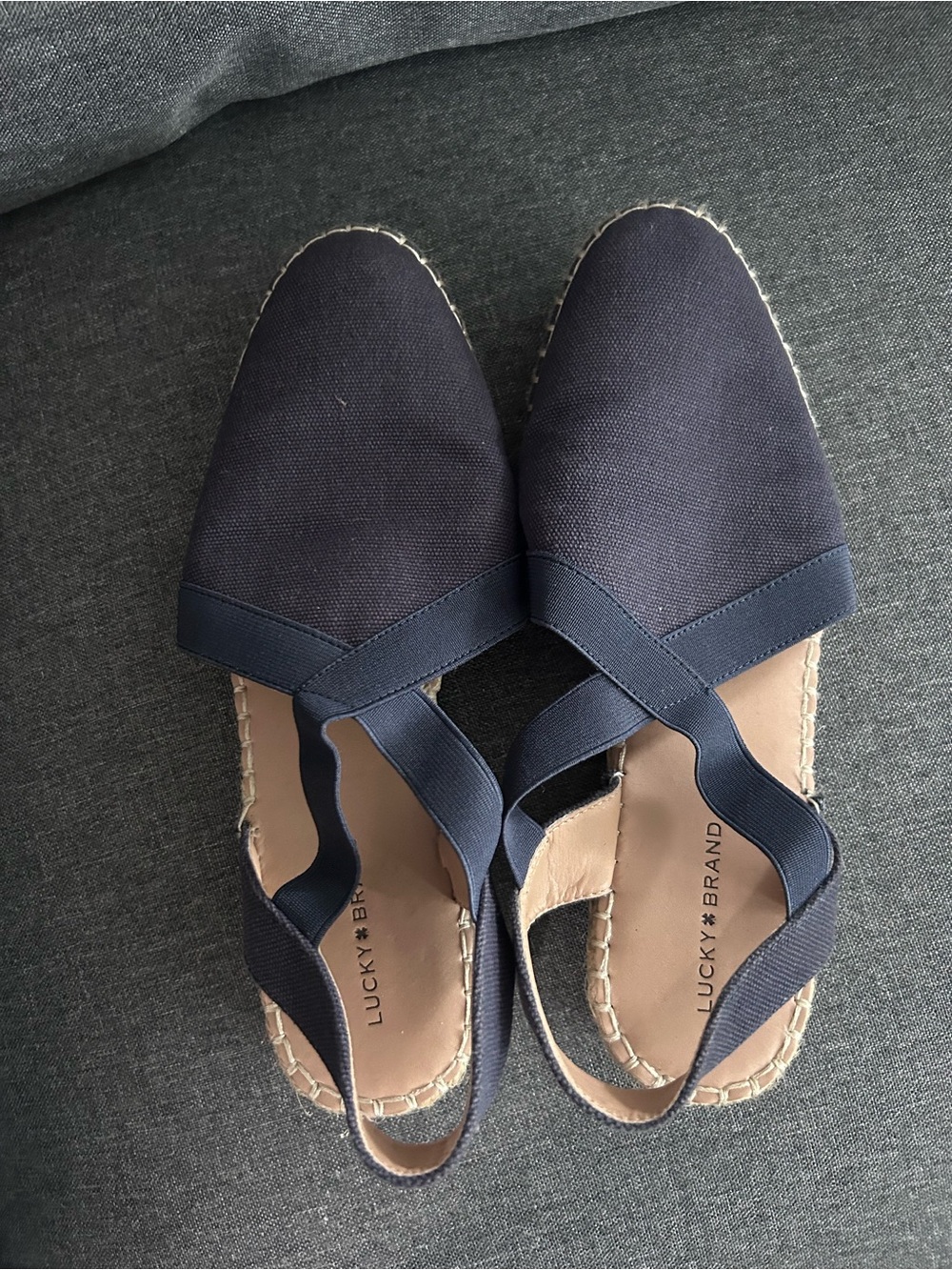 Lucky Brand Navy Canvas Slingback Espadrilles